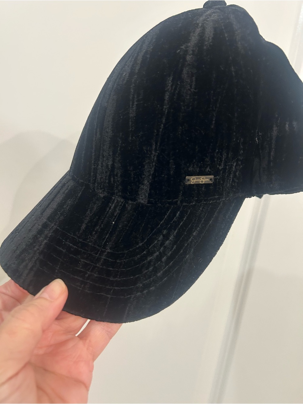Black Velvet Baseball Cap - Jessica Simpson